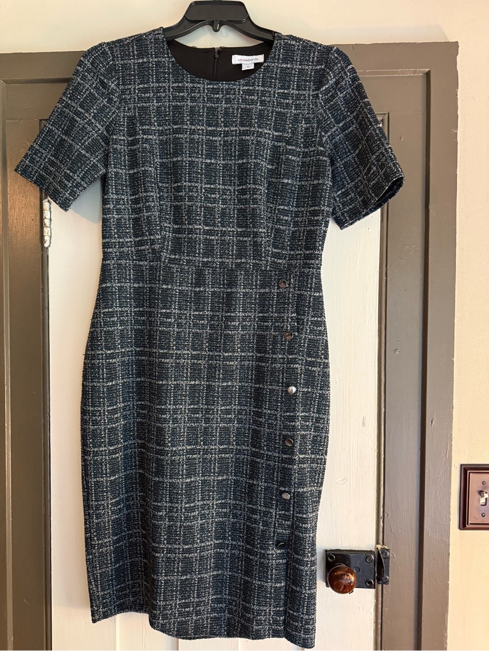 Liz Claiborne Black and White Tweed Sheath Dress